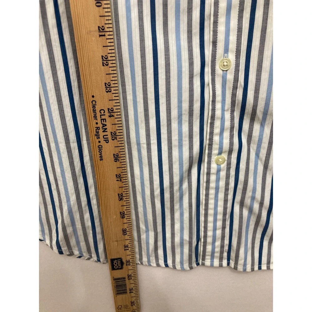 New Banana Republic Button Down XL Blue Striped Classic Fit Cotton Long Sleeve
